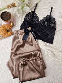 Caramel long bralet set