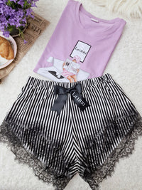 B & W purple set