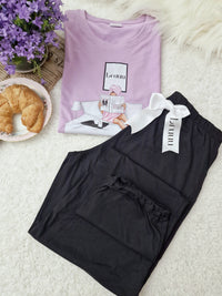 Black & Purple long set