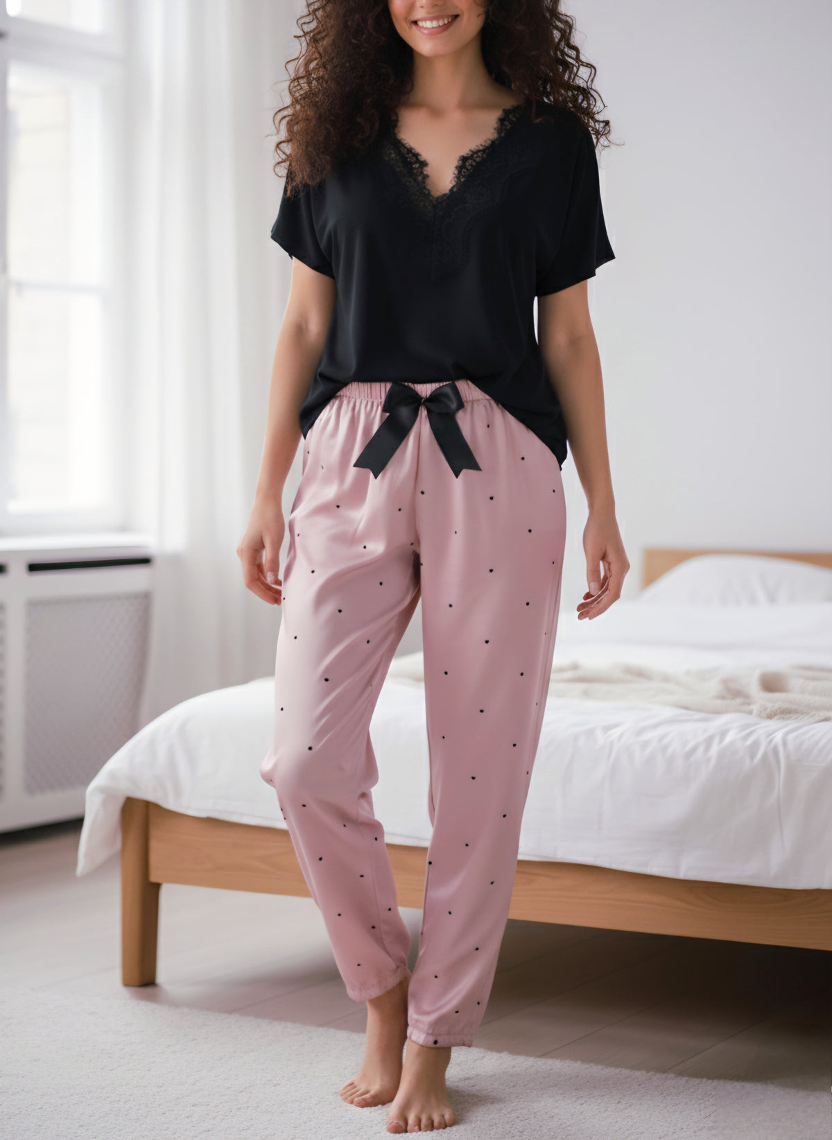 Pinky&Black kimono set
