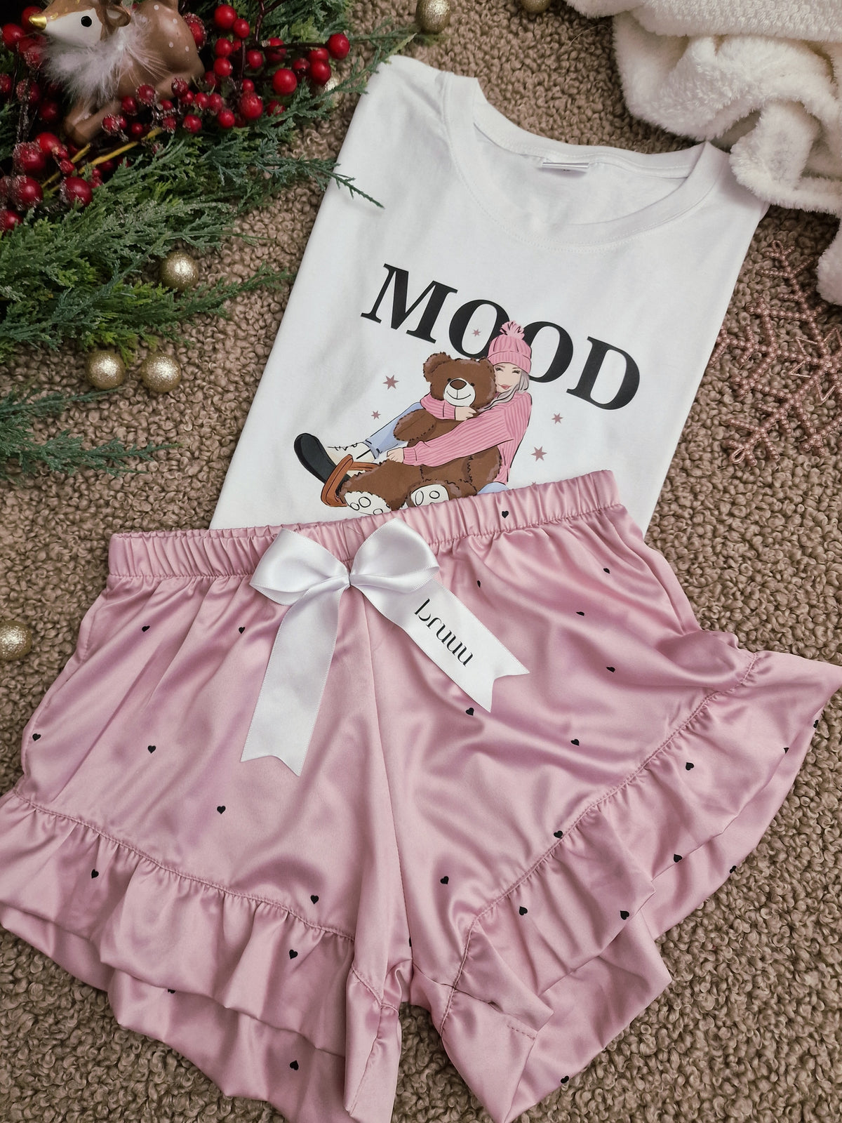 Pinky Teddy short set