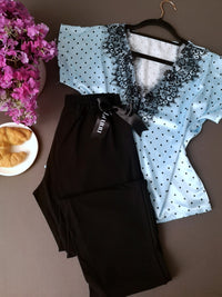 Blue & black kimono set